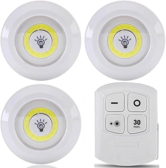 Pack de 3 Luces LED Portátiles Inalámbricas + Control Remoto