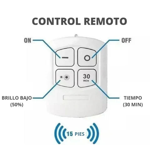 Pack de 3 Luces LED Portátiles Inalámbricas + Control Remoto