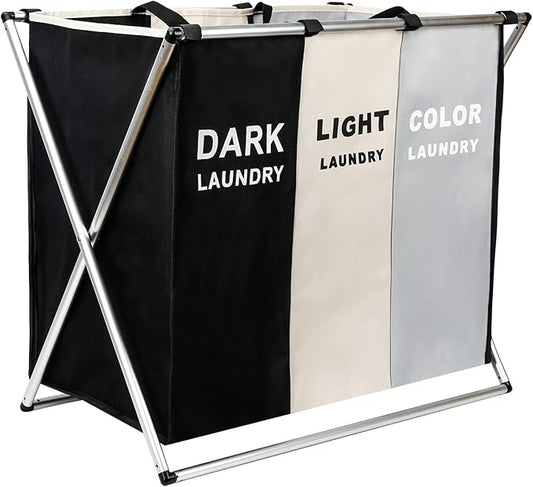 Hamper Clasificador de Ropa con 3 Divisiones – Plegable