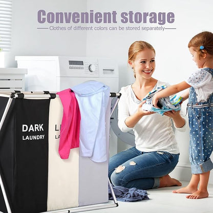 Hamper Clasificador de Ropa con 3 Divisiones – Plegable